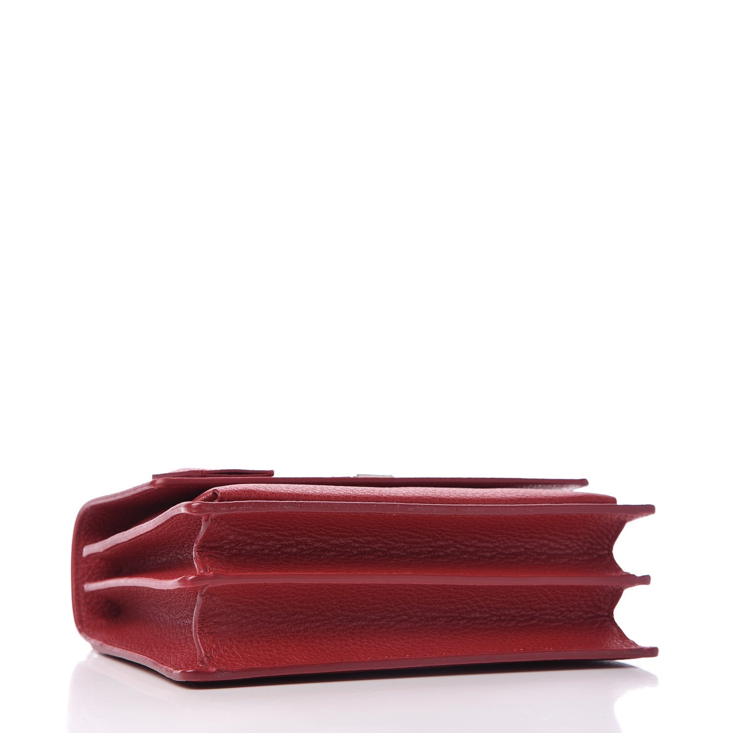 Saint Laurent Grained Calfskin Medium Monogram Sunset Satchel Red 4 of 9