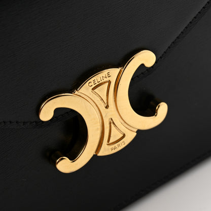 Celine Shiny Calfskin Triomphe Margo Wallet on Chain Black 11 of 11