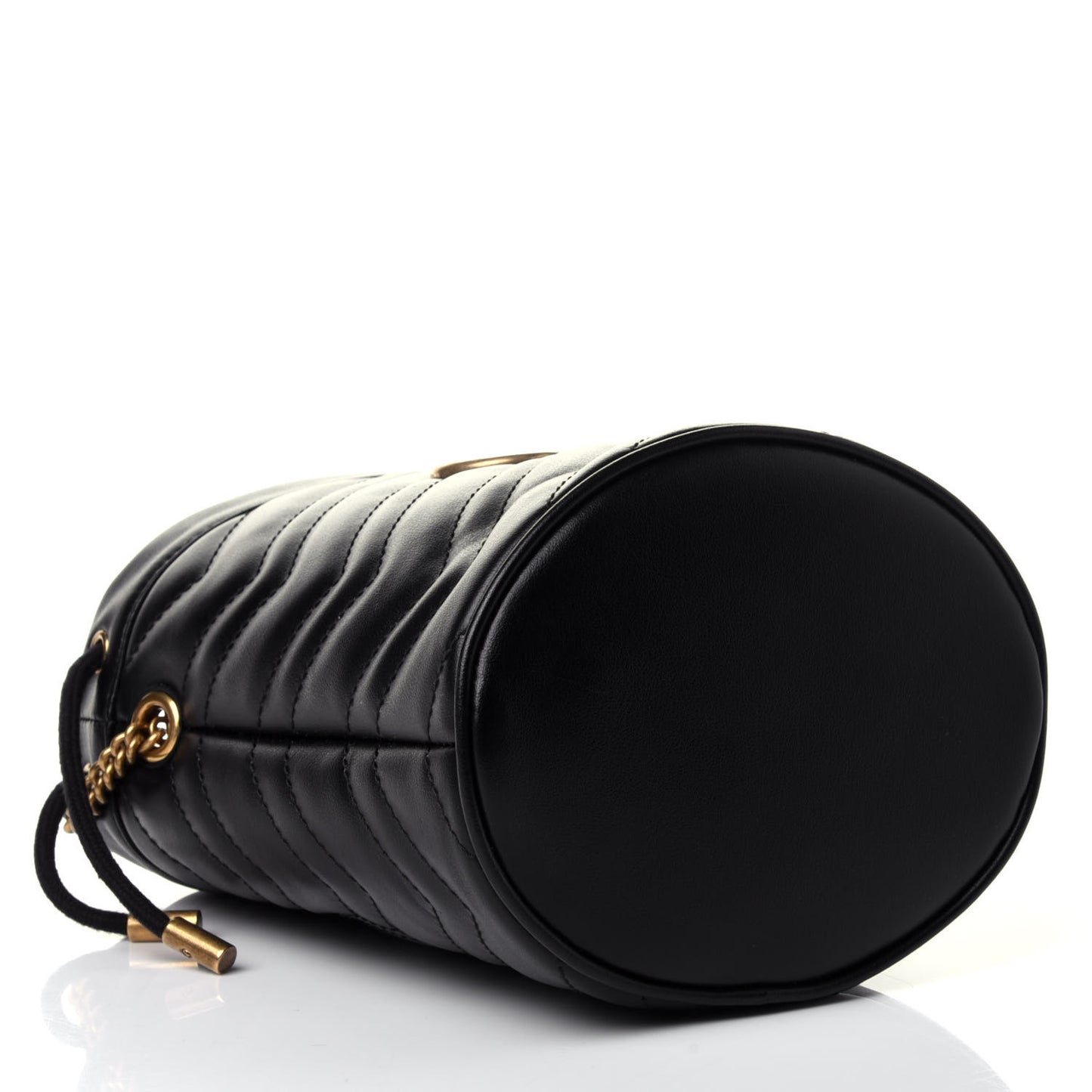 Calfskin Matelasse Mini GG Marmont 2.0 Bucket Bag Black