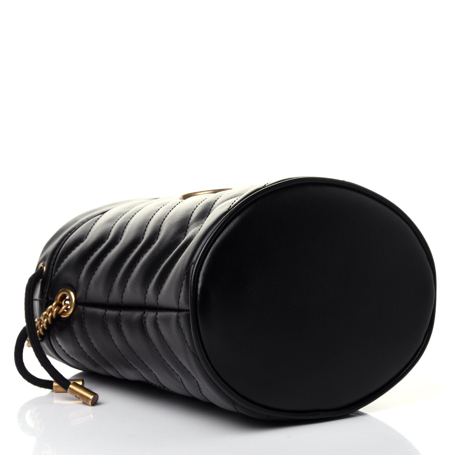 Gucci Calfskin Matelasse Mini GG Marmont 2.0 Bucket Bag Black 3 of 4