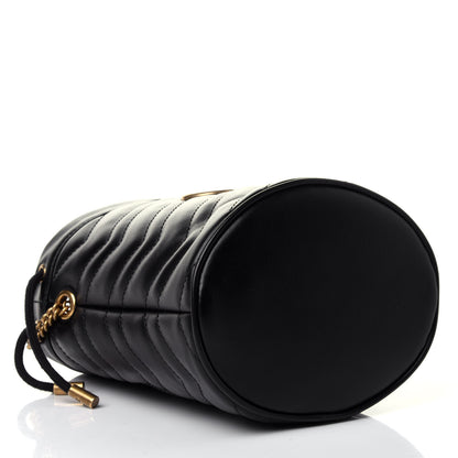 Gucci Calfskin Matelasse Mini GG Marmont 2.0 Bucket Bag Black 3 of 4