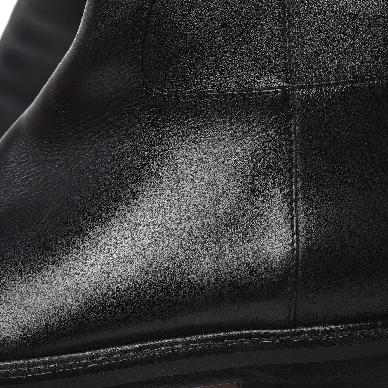 Valentino Garavani Calfskin Knee High Buckle Boots 37.5 Black 8 of 11