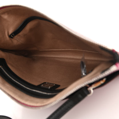 MCM Calfskin Monogram Coated Canvas Medium Crossbody Pouch Red Black 5 of 10