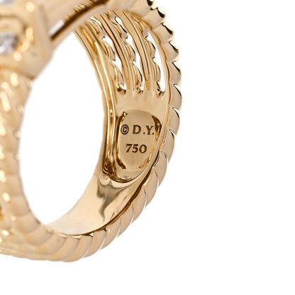 David Yurman 18K Yellow Gold Diamond 16mm Wheaton Ring 54 6.75 5 of 5