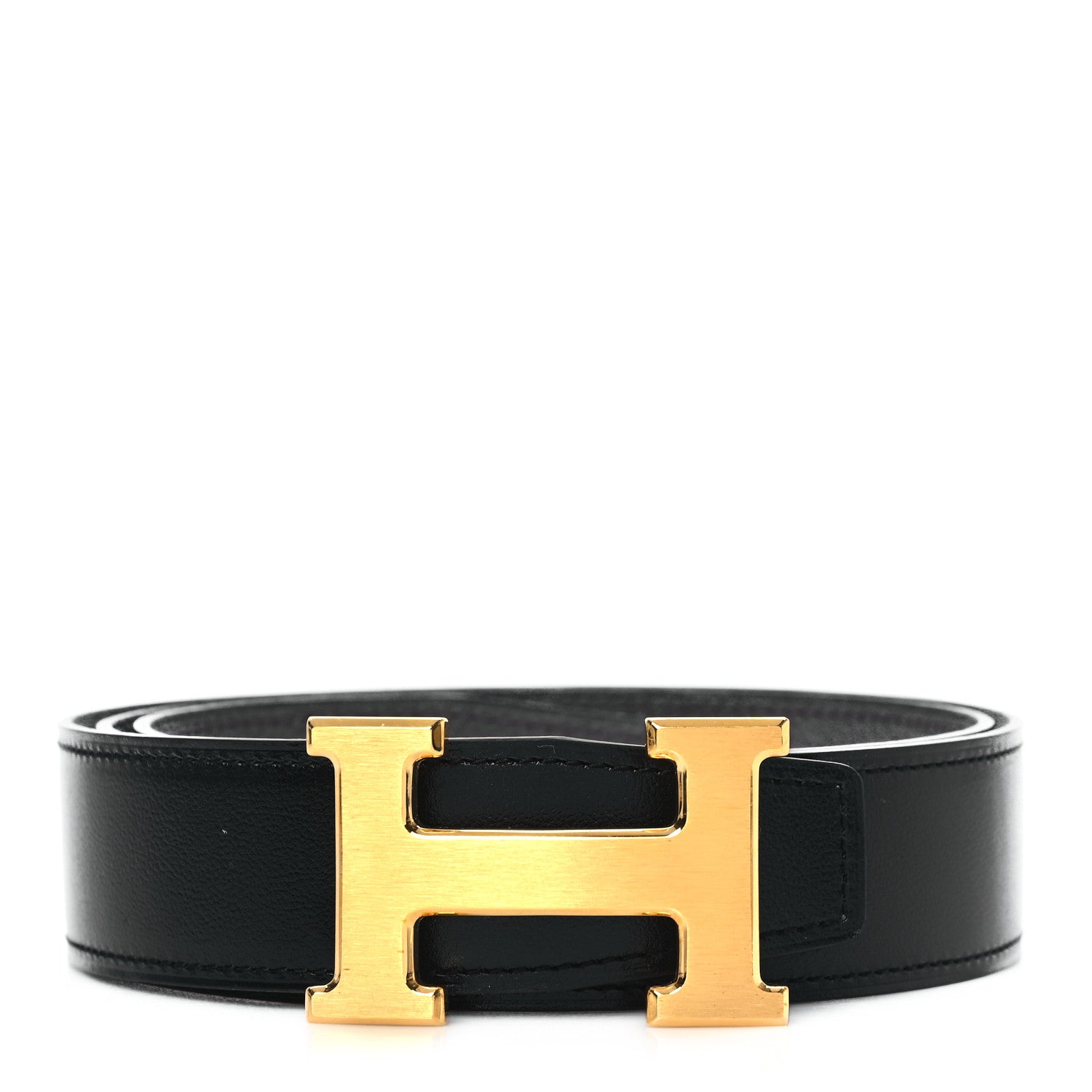 Hermes Box Togo 32mm H Belt 85 34 Black Etain 1 of 4
