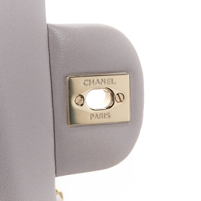 Chanel Lambskin Quilted Small Double Flap Light Grey 7 of 15