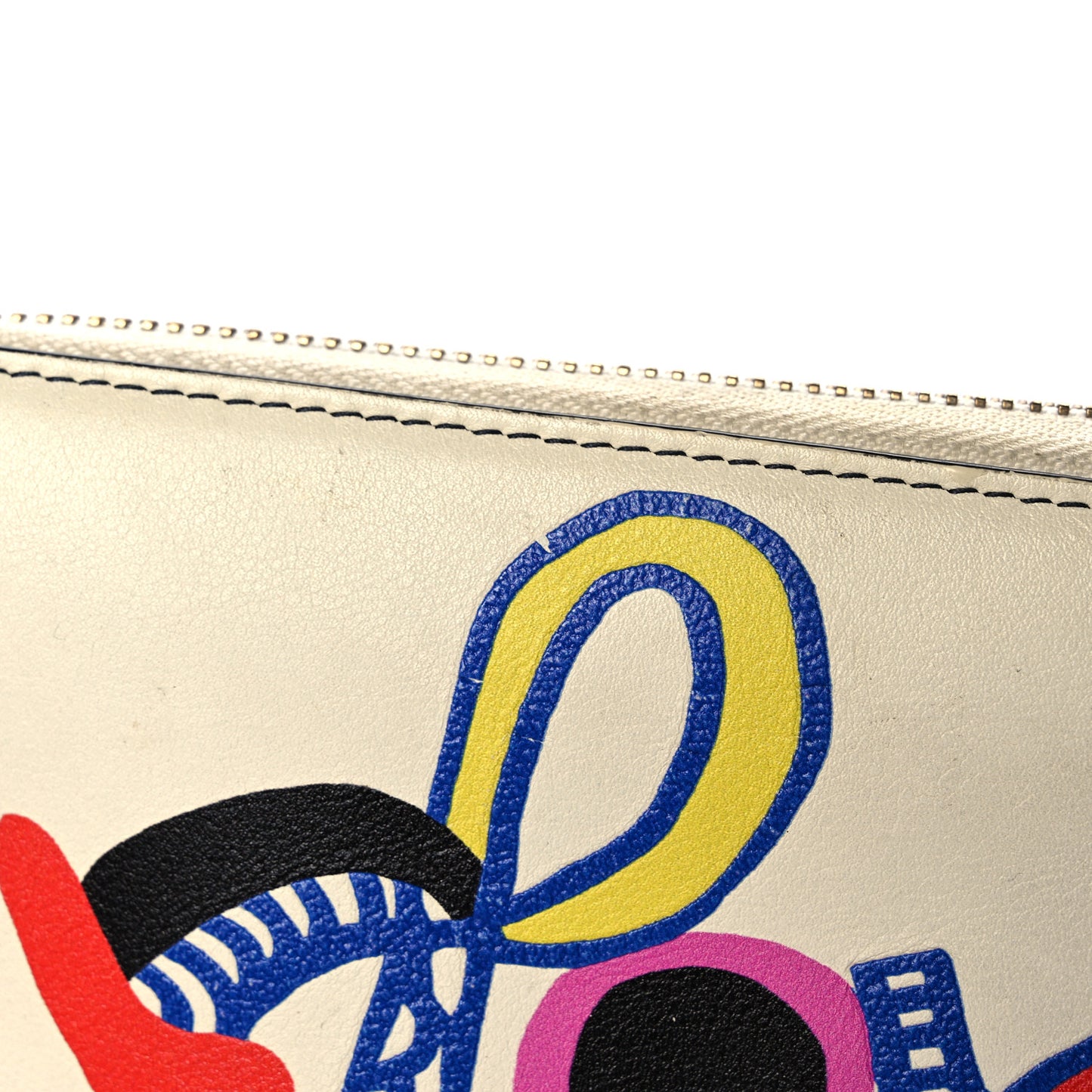 Calfskin Niki De Saint Phalle Love Zip Around Wallet Off White