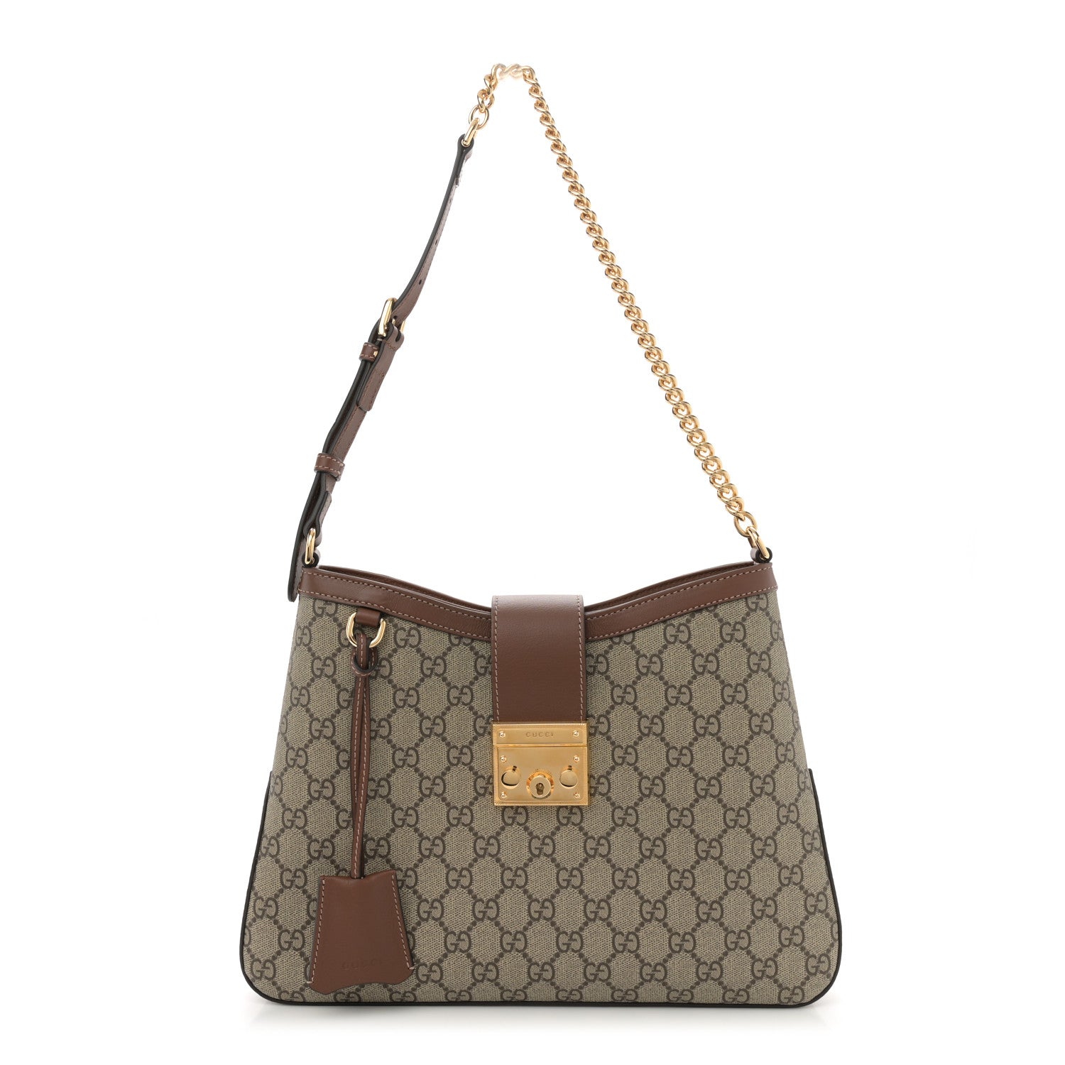 Gucci GG Supreme Monogram Medium Padlock Shoulder Bag Beige Ebony Brown Sugar 1 of 11