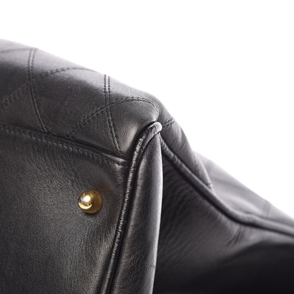 Chanel Calfskin Stitched XL Weekender Black 15 of 20