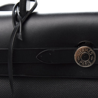 Hermes Toile H Berline Vache Hunter Herbag Zip PM 31 Black Ecru 12 of 14