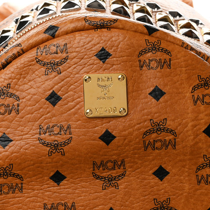 MCM Visetos Crown Stud Medium Stark Backpack Cognac 7 of 9