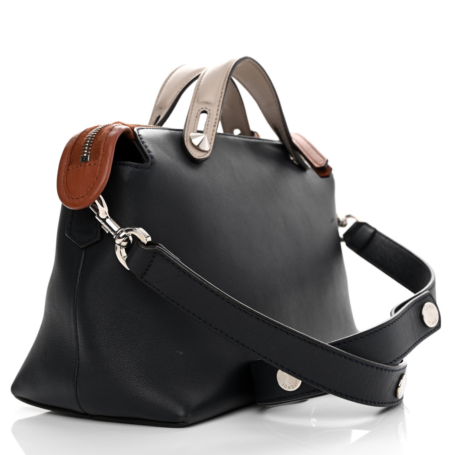 Fendi Vitello Dolce 4 Color Medium By The Way Multicolor Boston Bag Blue Notte Baby Pink 3 of 16