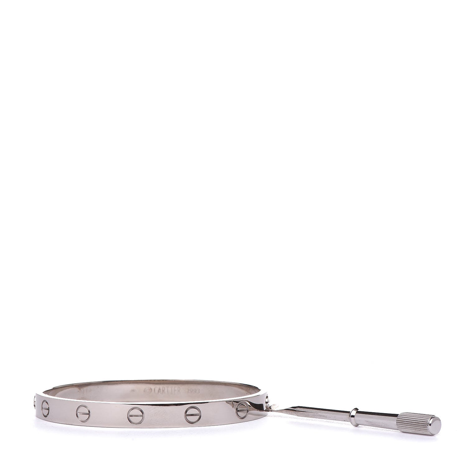 Cartier 18K White Gold LOVE Bracelet 17 8 of 9