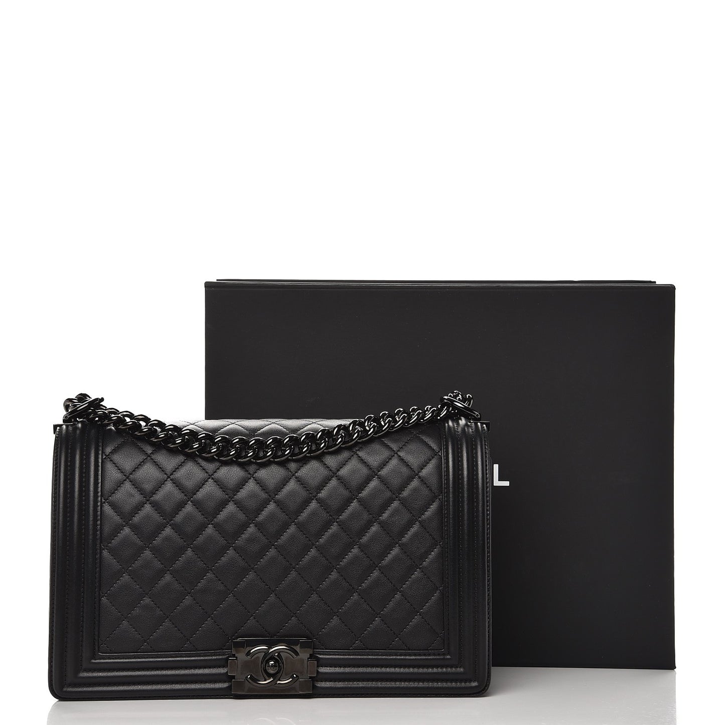Calfskin Quilted New Medium Boy Flap So Black