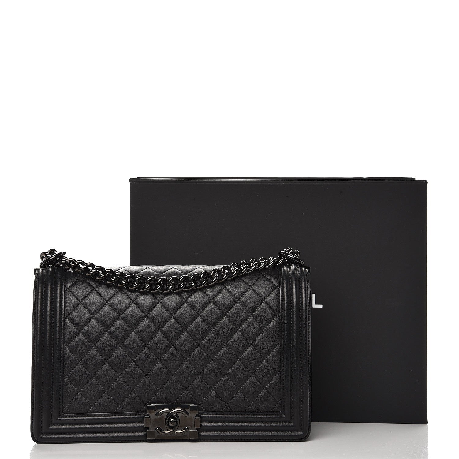 Chanel Calfskin Quilted New Medium Boy Flap So Black 11 of 11