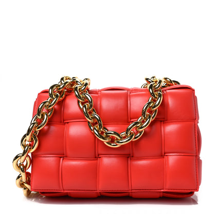 Bottega Veneta Lambskin Maxi Intreccio Padded Chain Cassette Crossbody Bag Sunburst 1 of 8