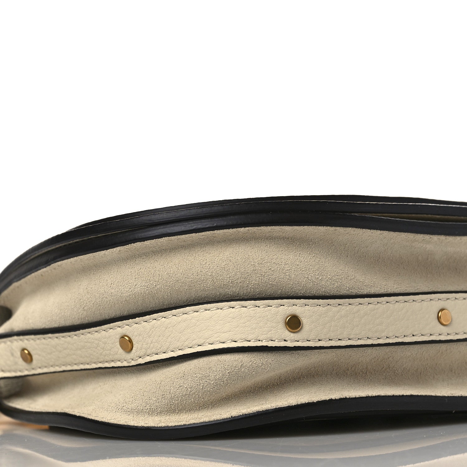 Chloe Calfskin Suede Small Nile Bracelet Bag Off White 8 of 9