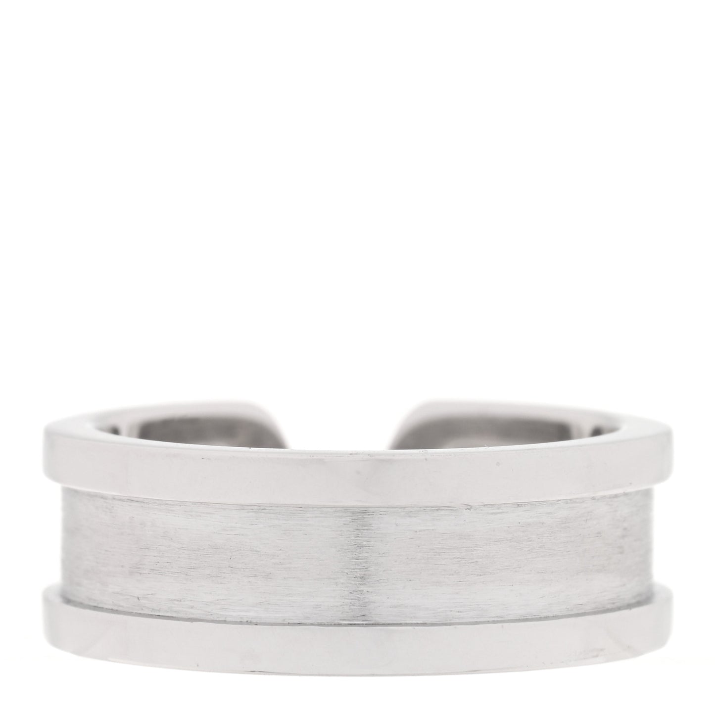 18K White Gold Diamond 6.5mm Logo De Cartier Ring 48 4.5