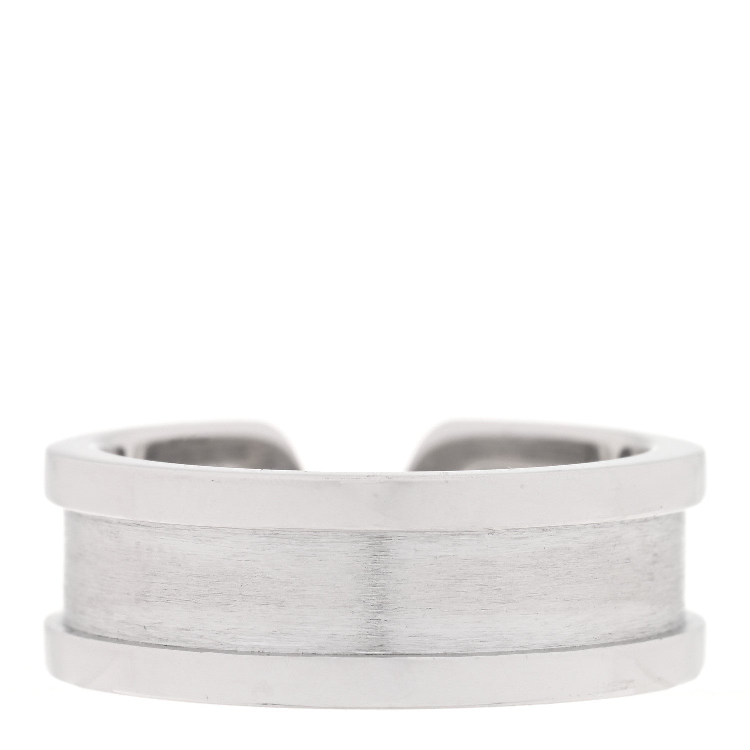 Cartier 18K White Gold Diamond 6.5mm Logo De Cartier Ring 48 4.5 3 of 5