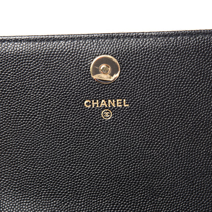 Chanel Caviar Quilted Square Wallet On Chain WOC Black 5 of 11