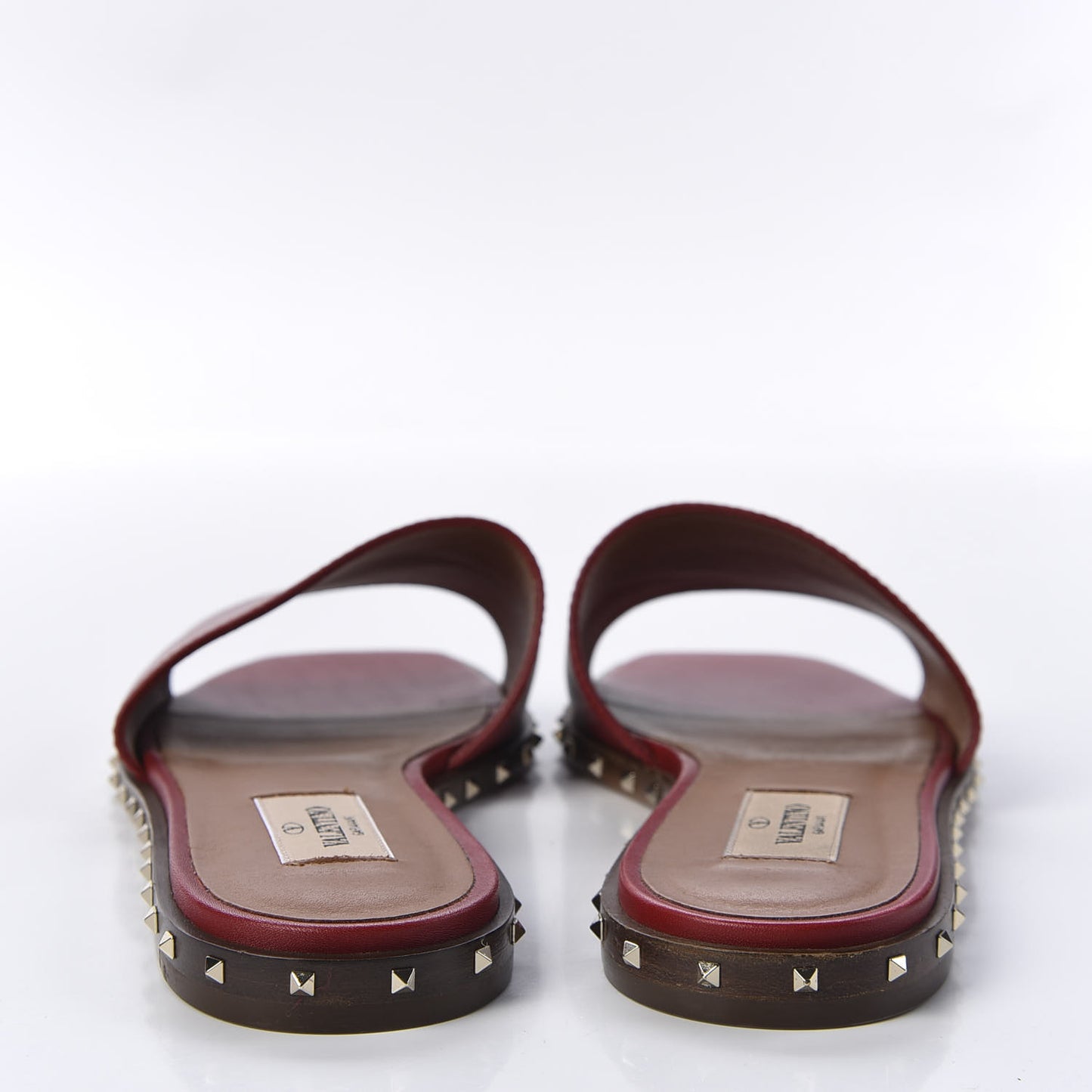 Nappa Soul Rockstud Flat Slide Sandals 38 Rosso