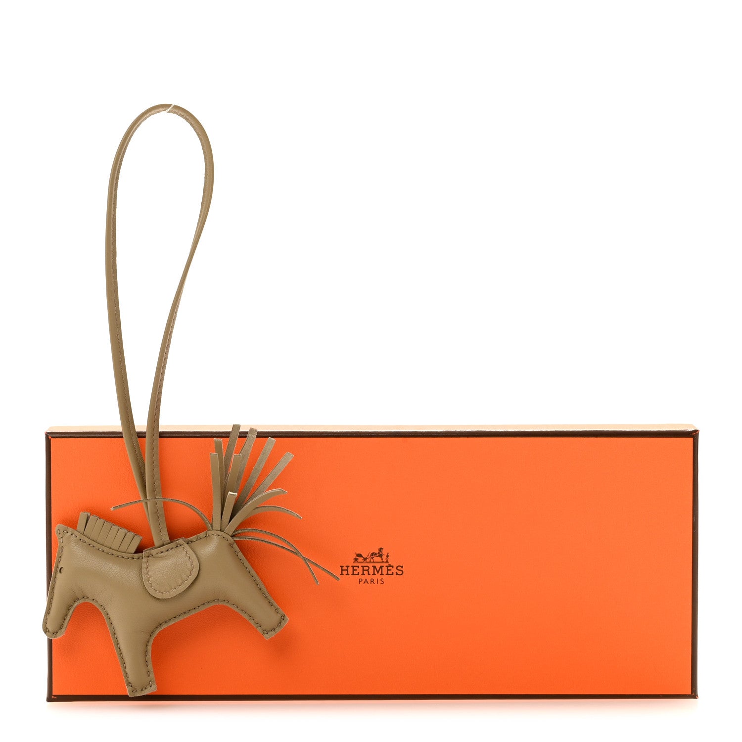 Hermes Milo Lambskin Grigri Rodeo Horse Bag Charm PM Beige Marfa 4 of 4
