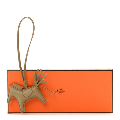 Hermes Milo Lambskin Grigri Rodeo Horse Bag Charm PM Beige Marfa 4 of 4