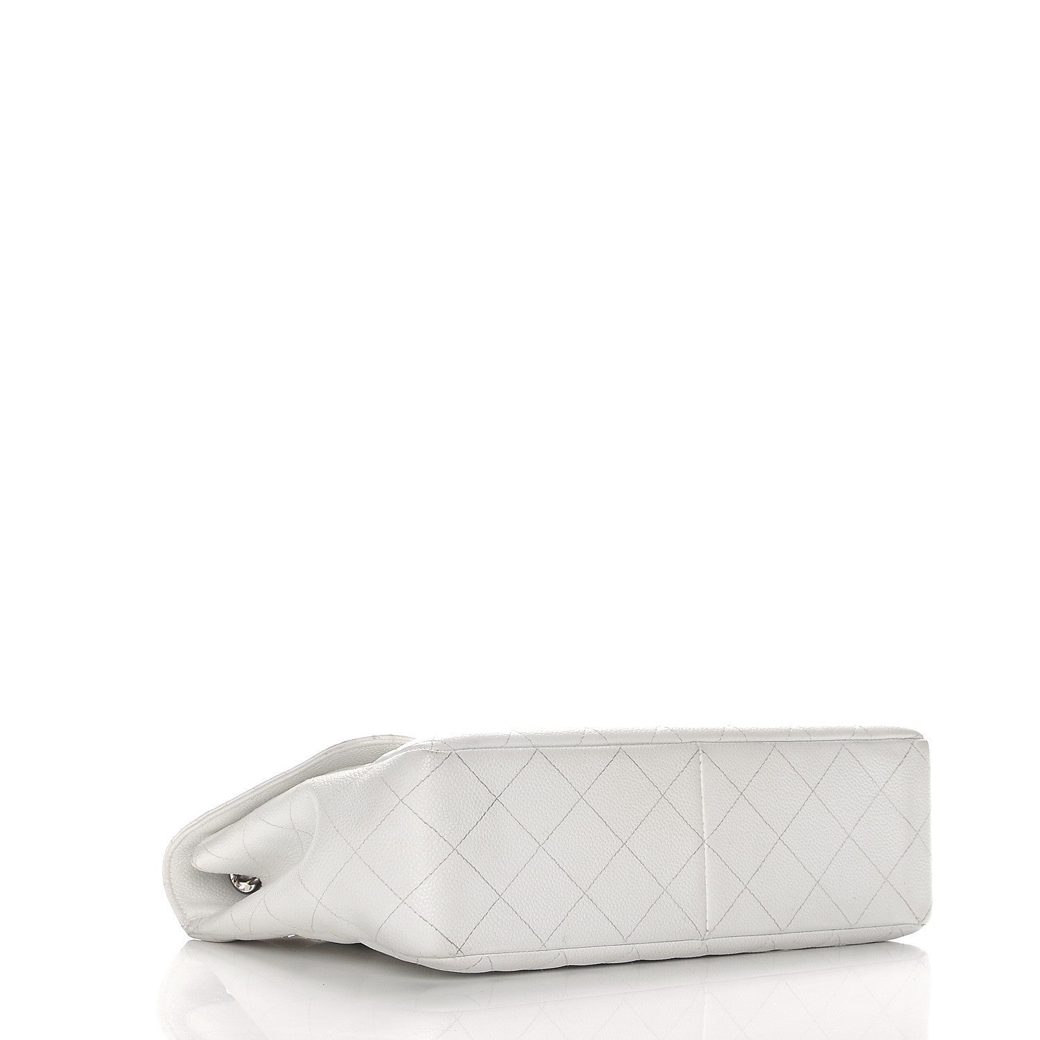 Chanel Caviar Quilted Jumbo Single Flap White 4 of 19