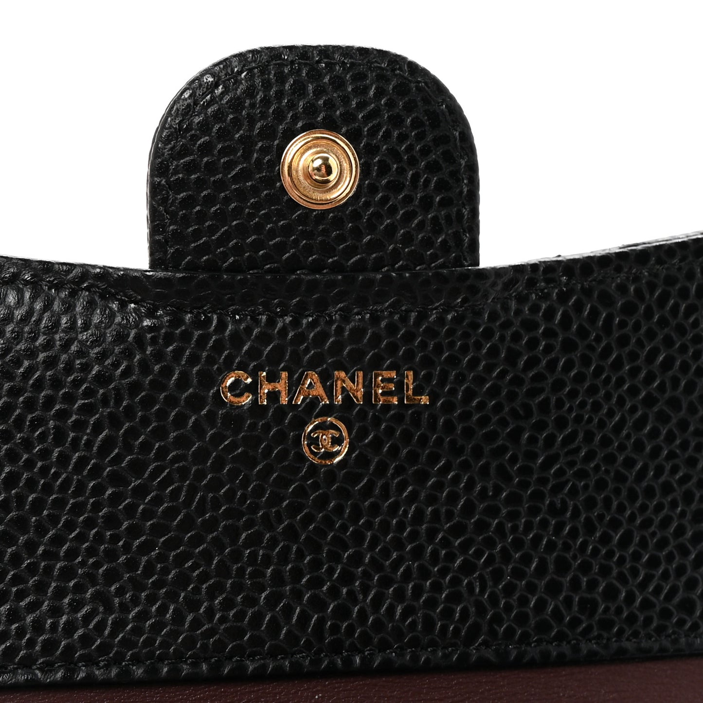 Caviar Quilted Compact Flap Wallet Black