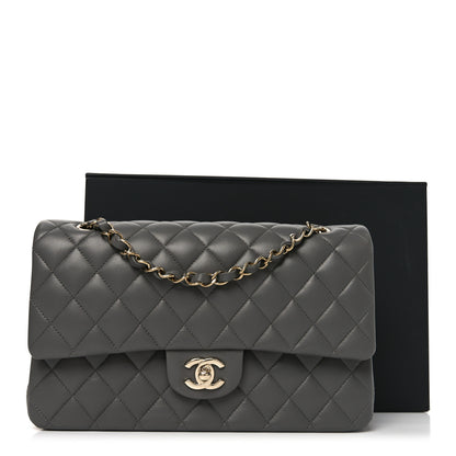Chanel Lambskin Quilted Medium Double Flap Grey 11 of 11
