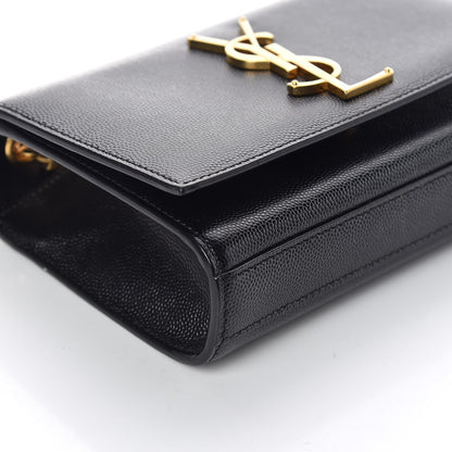 Saint Laurent Grain De Poudre Small Monogram Kate Satchel Black 7 of 8