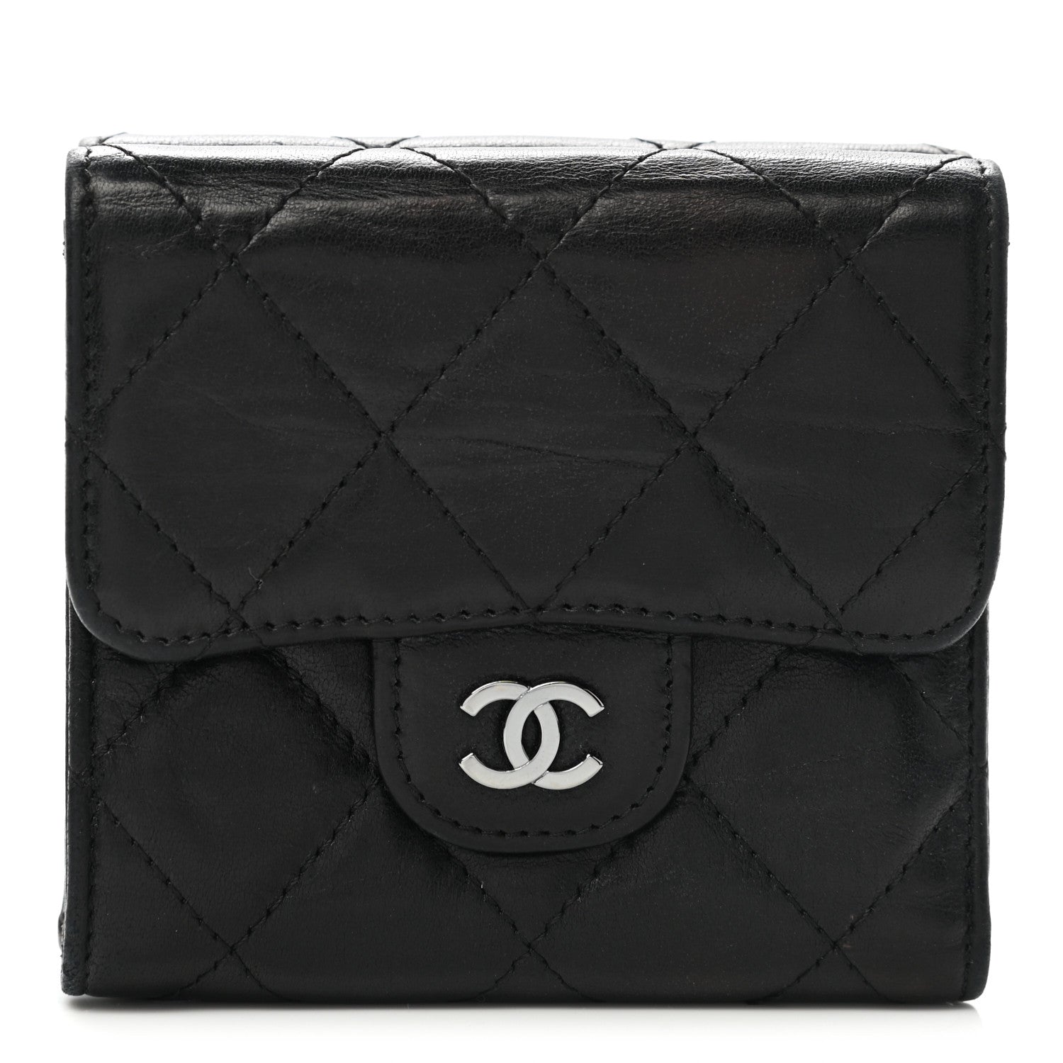 Chanel Lambskin Quilted Double Sided Wallet Black 1 of 10