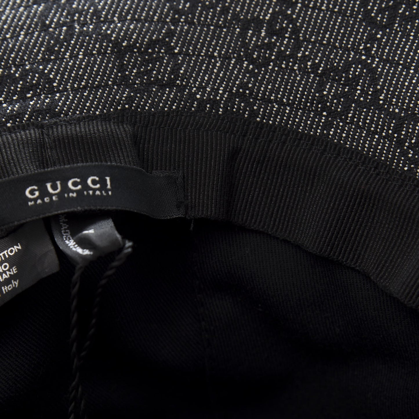 GG Monogram Bucket Hat M Black