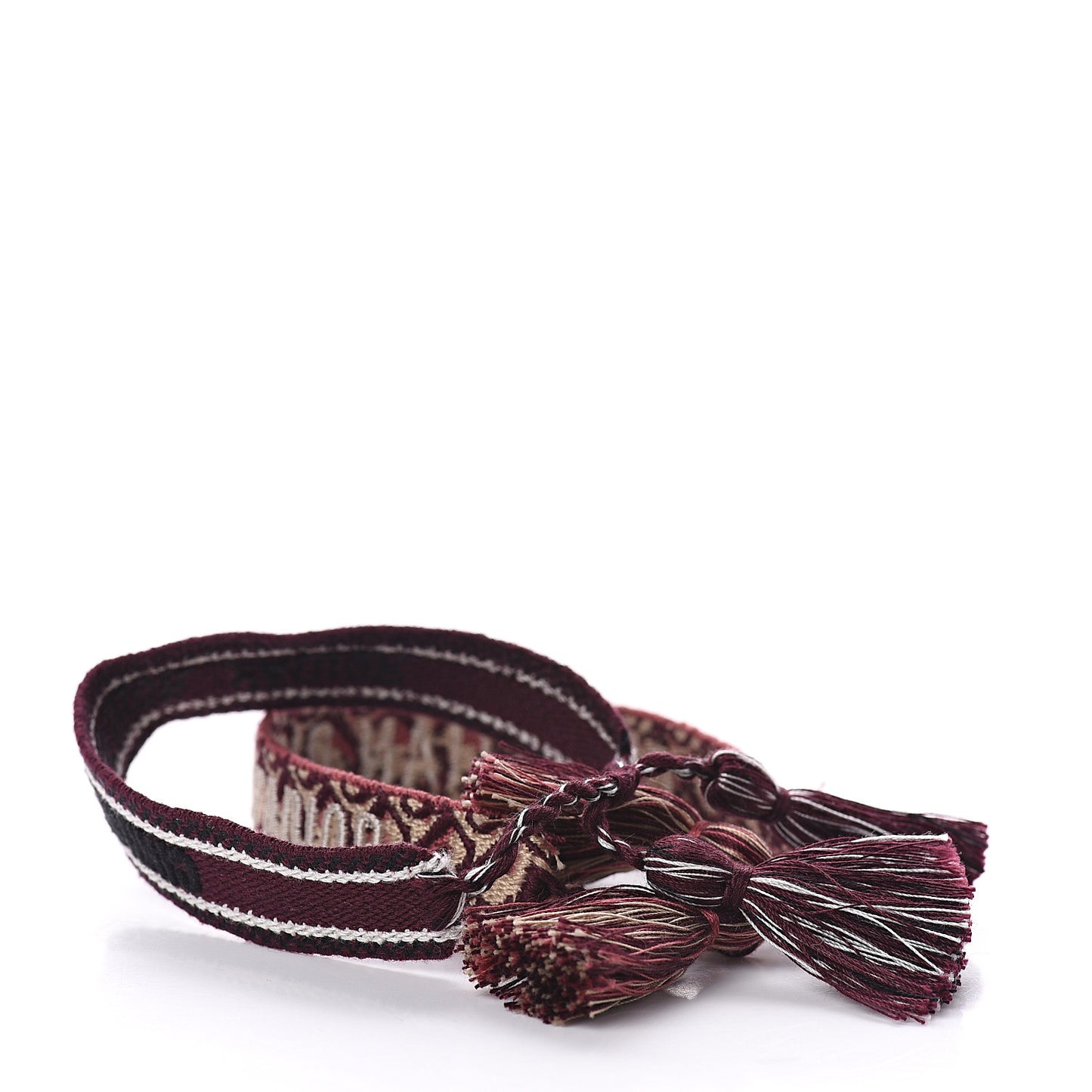Woven Cotton J'Adior Friendship Bracelet Set Burgundy
