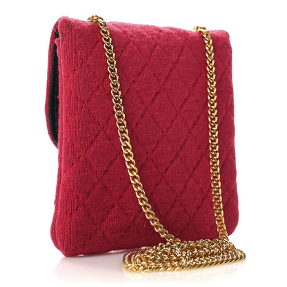 Chanel Jersey Quilted Micro Flap Bag Red 2 of 11