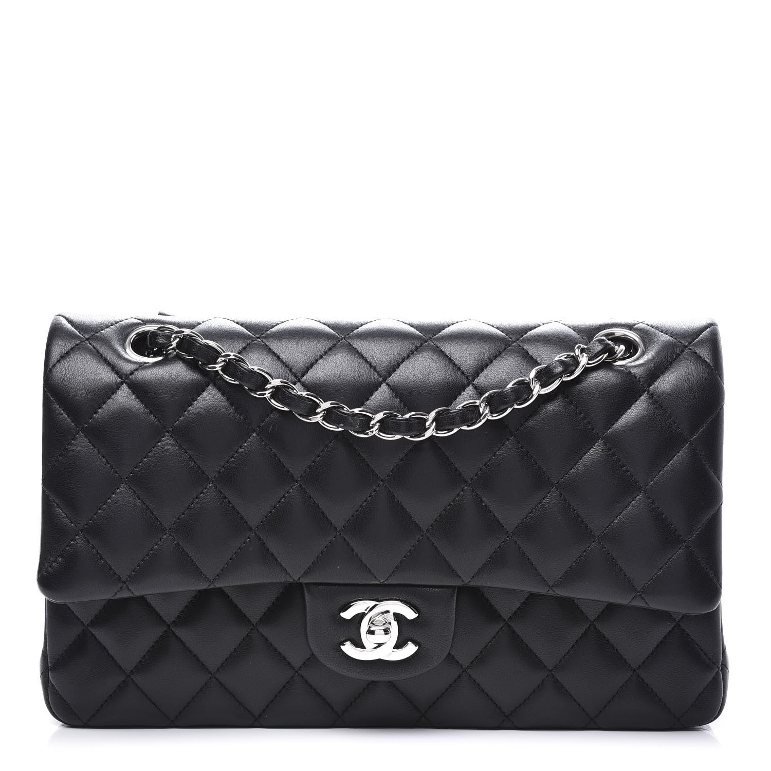 Chanel Lambskin Quilted Medium Double Flap Black 1 of 10
