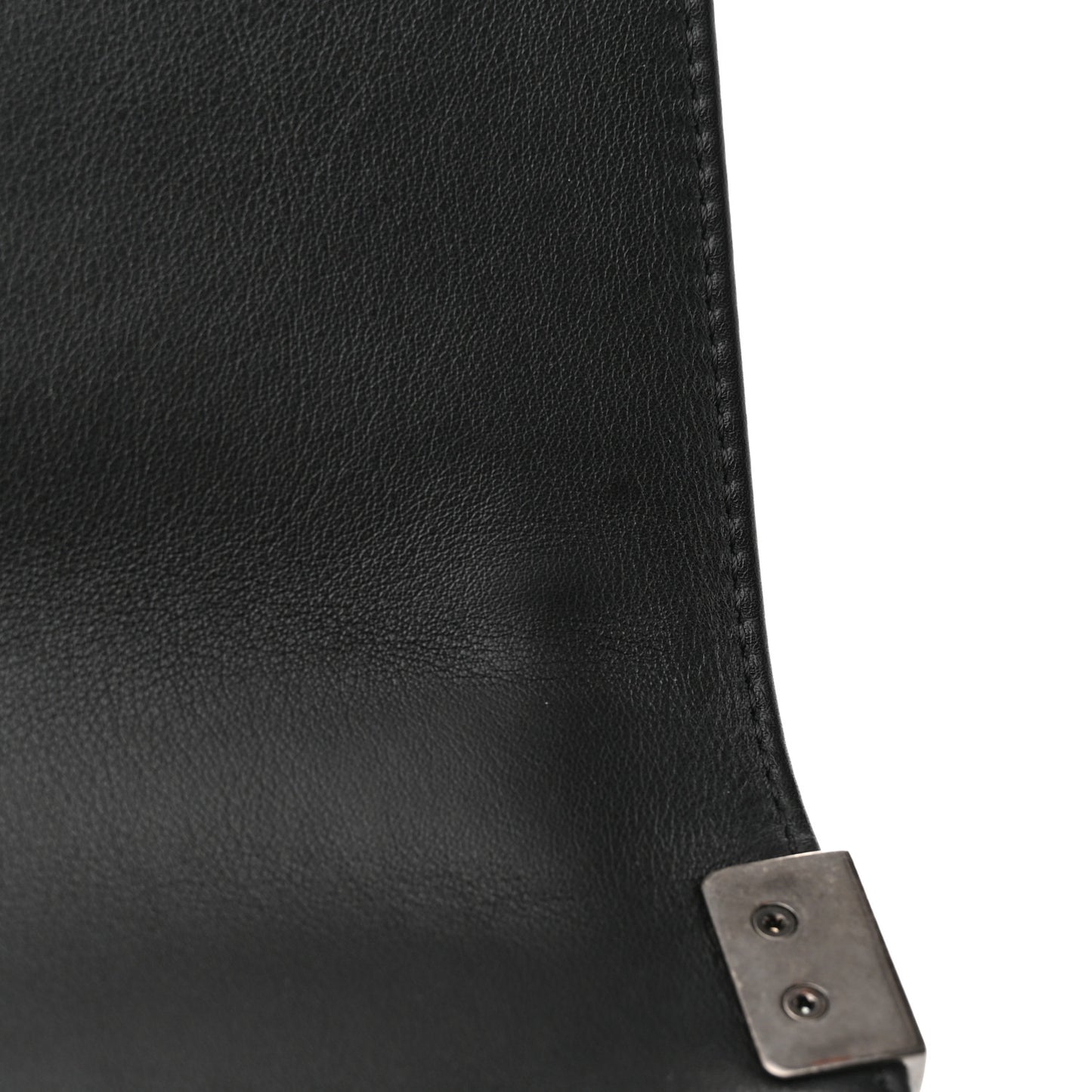 Lambskin Quilted Large Boy Flap Black