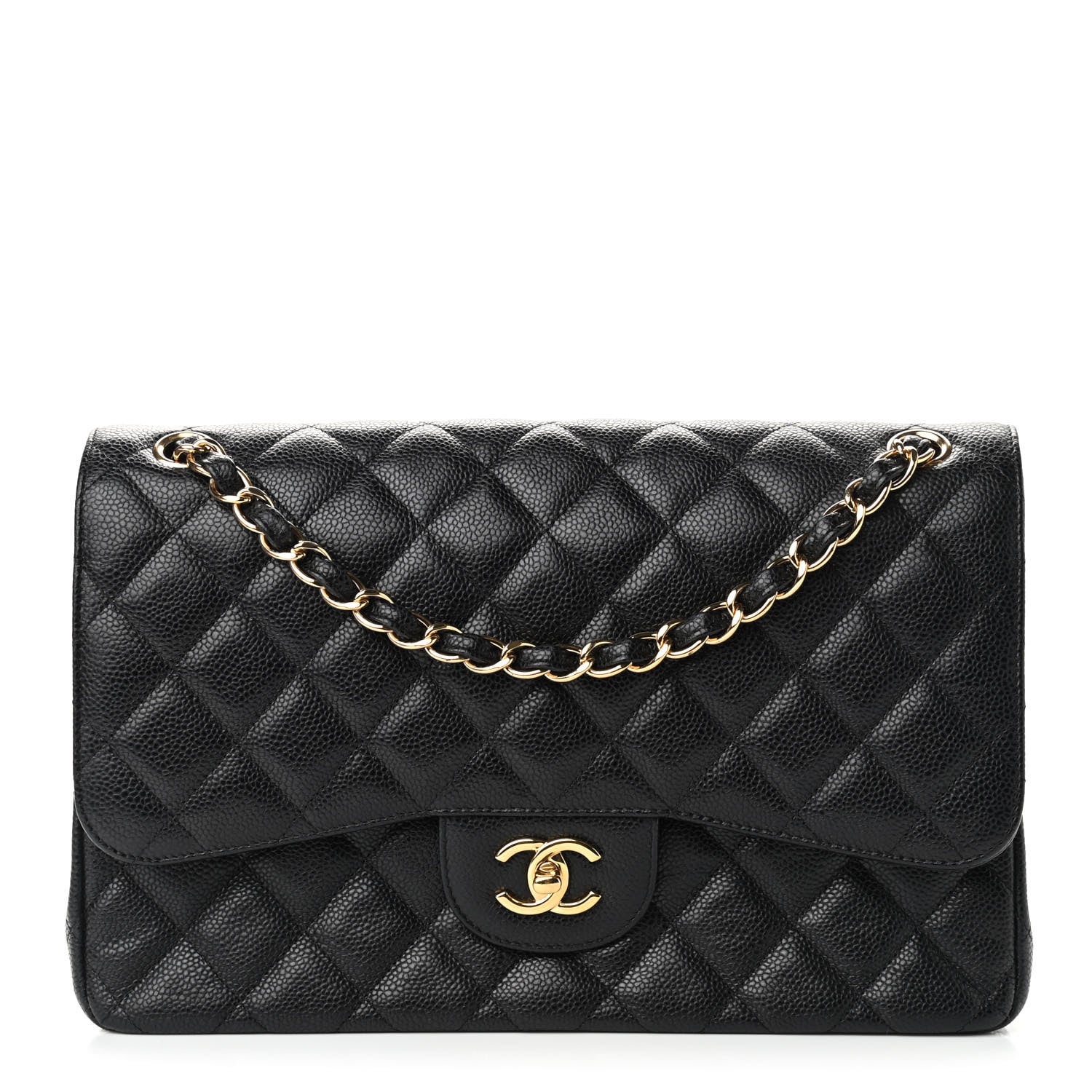 Chanel Caviar Quilted Jumbo Double Flap Black 1 of 15