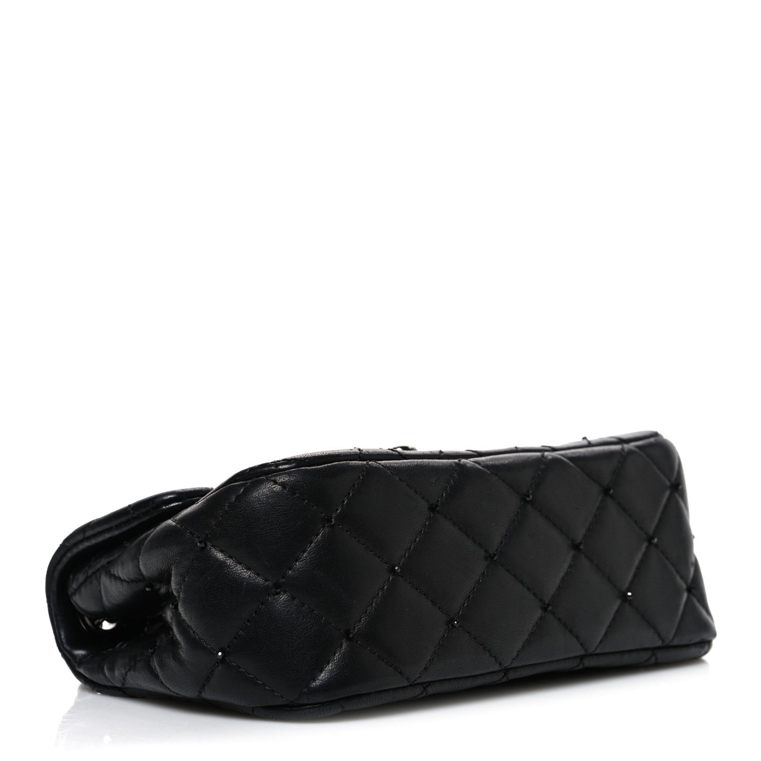 Chanel Lambskin Quilted Beaded Extra Mini Rectangular Flap Black 4 of 10