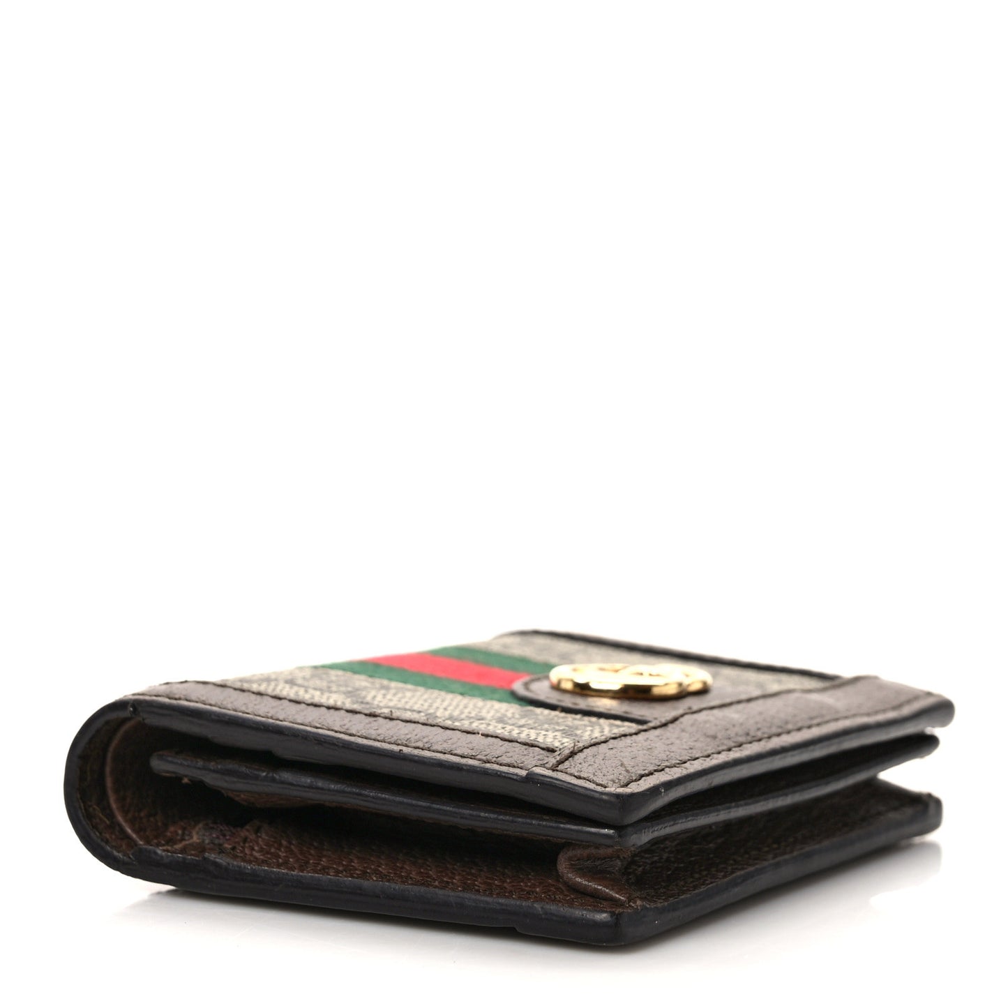 GG Supreme Monogram Web Ophidia Card Case Beige New Acero