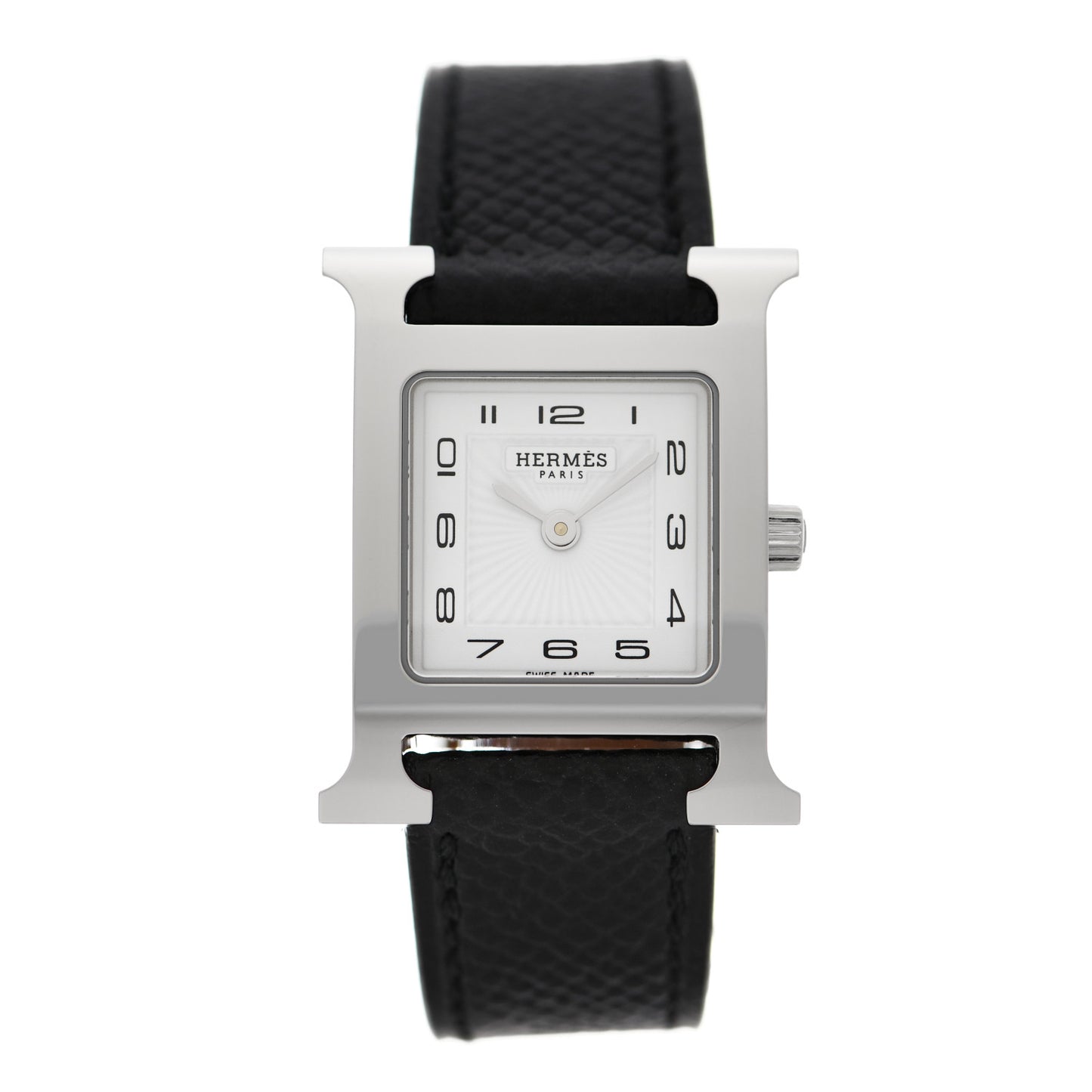 Stainless Steel Epsom 21mm Heure H Hour Quartz Watch Noir