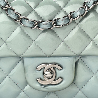 Chanel Patent Calfskin Quilted Mini Rectangular Flap Light Blue 16 of 16