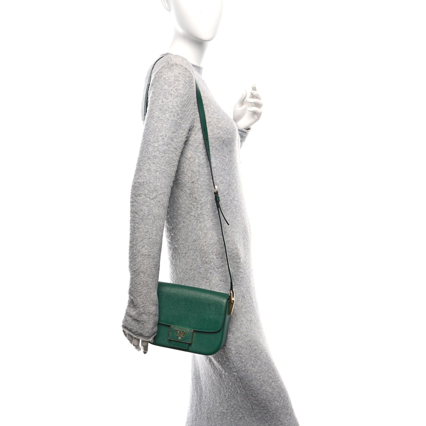 Saffiano Lux Embleme Flap Shoulder Bag Mango