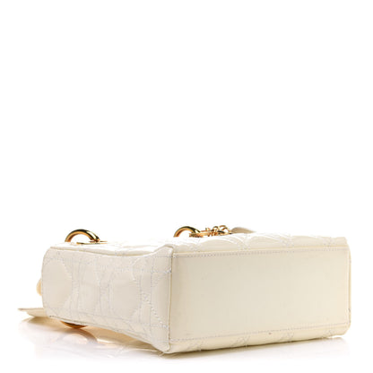 Christian Dior Patent Cannage Mini Lady Dior Ivory 4 of 15
