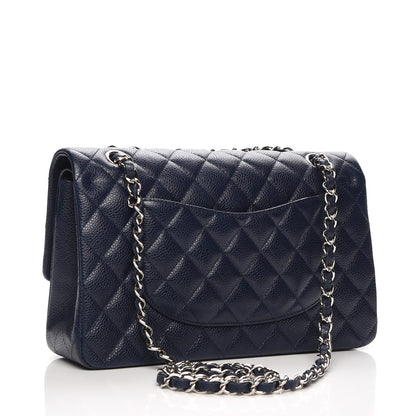 Chanel Caviar Quilted Medium Double Flap Navy 9 of 13