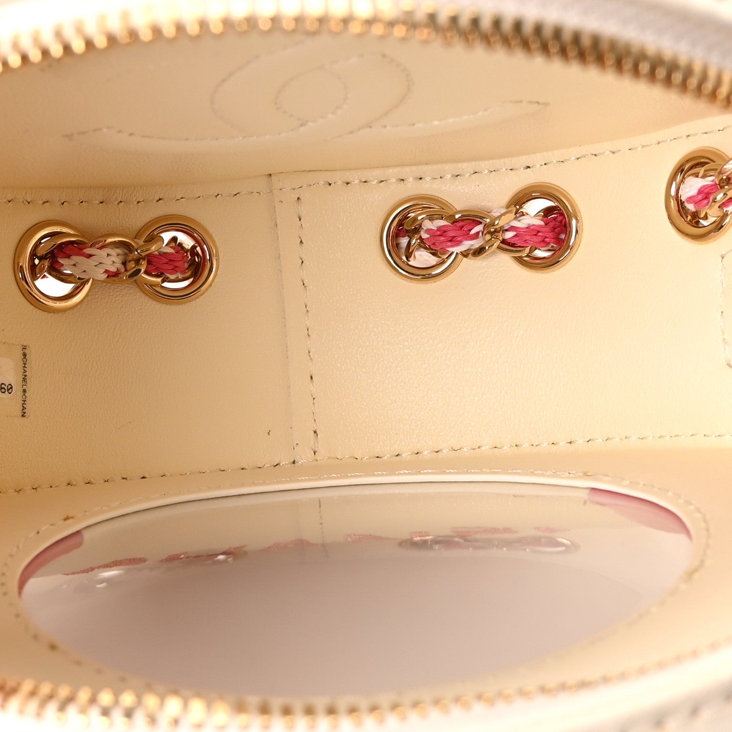 Chanel Lambskin Coco Lifesaver Round Bag Pink White 5 of 10