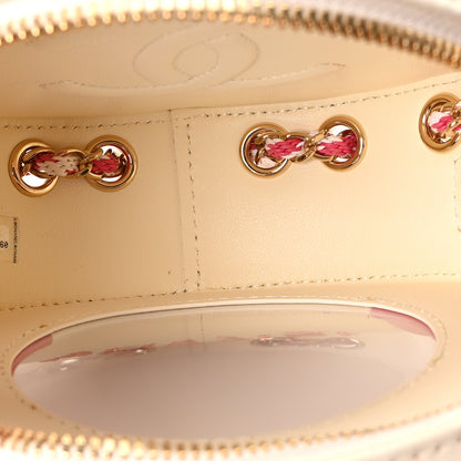 Chanel Lambskin Coco Lifesaver Round Bag Pink White 5 of 10