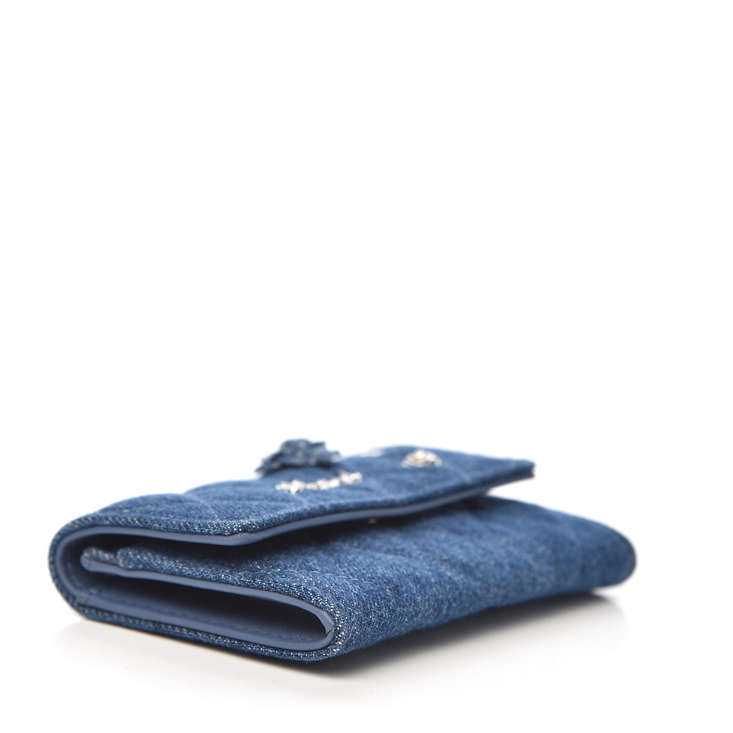 Denim Camelia Charms Card Holder Blue