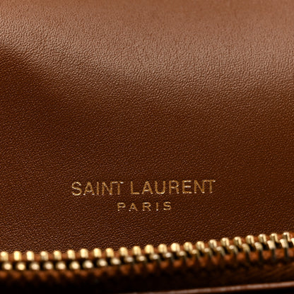 Saint Laurent Suede Matelasse Chevron Studded Monogram Medium College Bag Brown 6 of 10