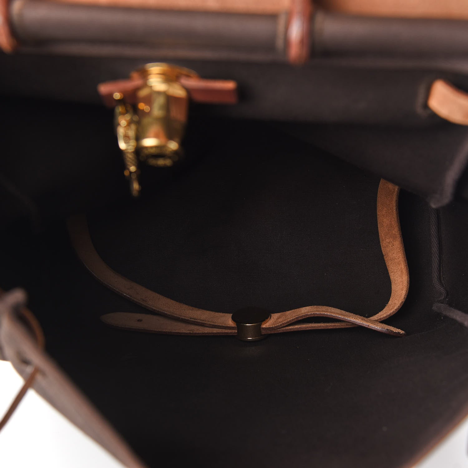 Hermes Toile Vache Calfskin Herbag 30 PM Backpack Havane 6 of 12